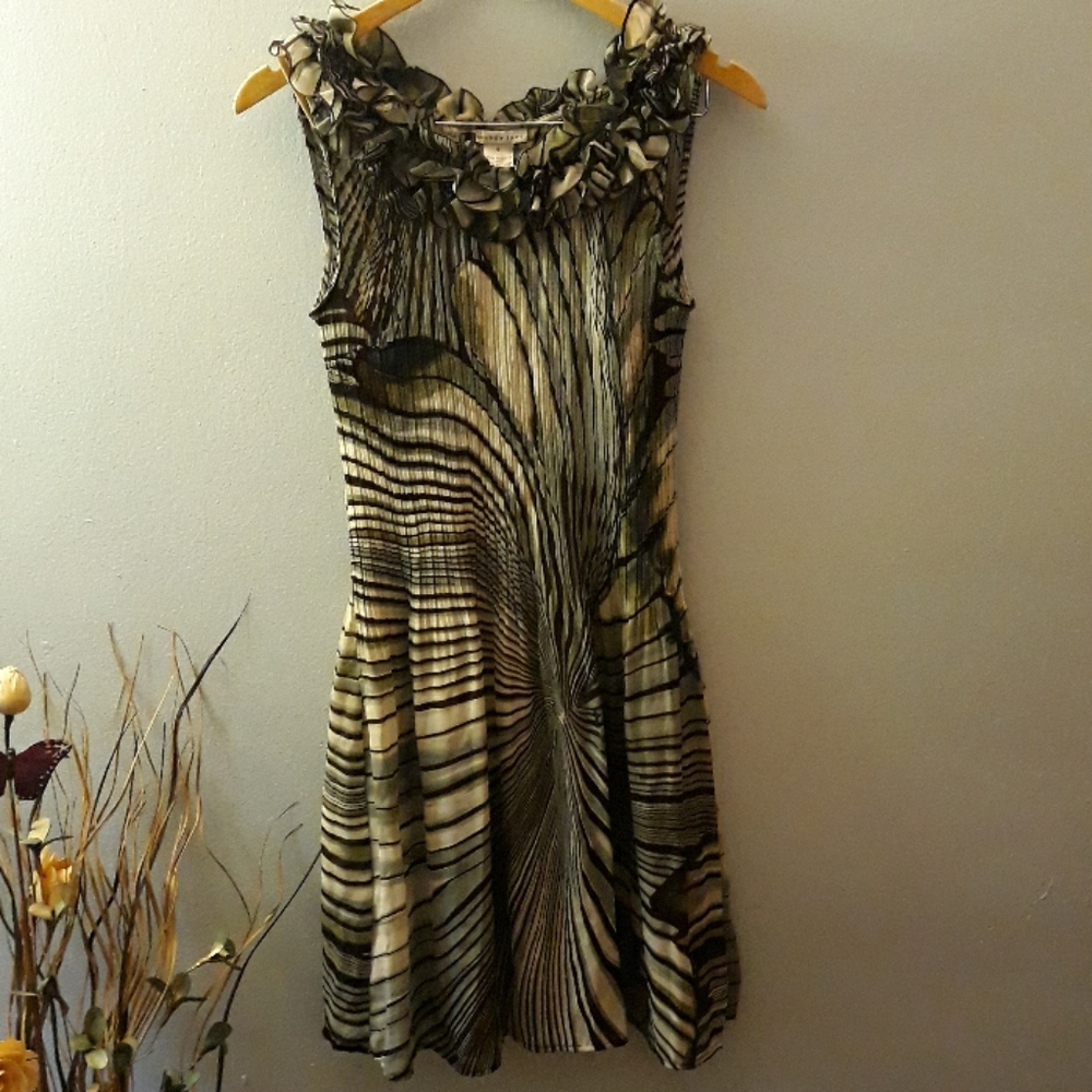 Amanda Lane Ruffle Neck Dress